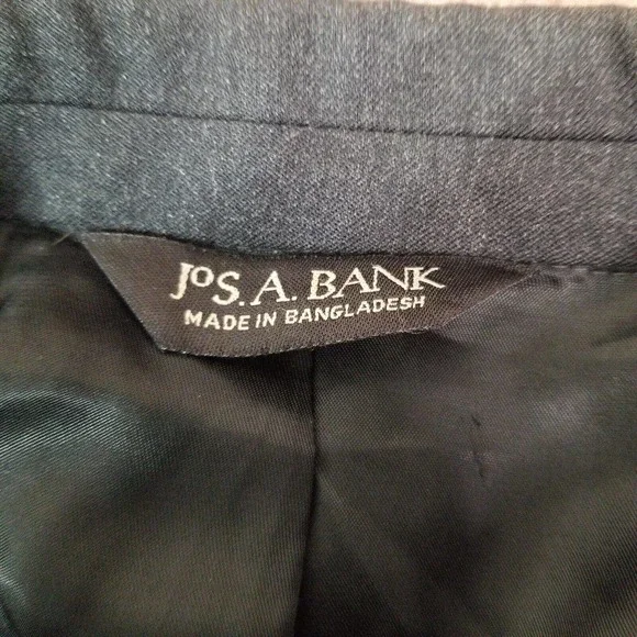 Jos. A. Bank Mens Blazer Charcoal Size 42L 3 Button Front Wool Cashmere Blend - Picture 14 of 15